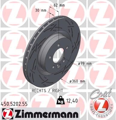 ZIMMERMANN Brzdový kotúč 450.5202.55 1