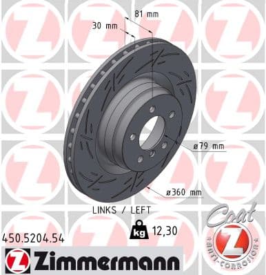 ZIMMERMANN Brzdový kotúč 450.5204.54 1