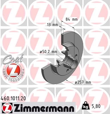 ZIMMERMANN Brzdový kotúč 460101120 1