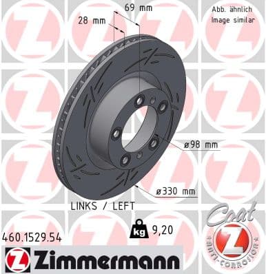 ZIMMERMANN Brzdový kotúč 460.1529.54 1