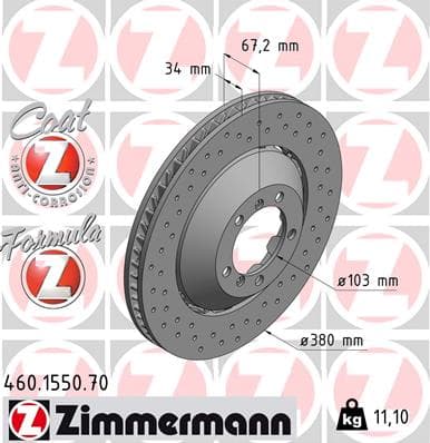 ZIMMERMANN Brzdový kotúč 460155070 1