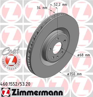 ZIMMERMANN Brzdový kotúč 460155220 1