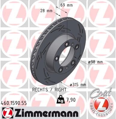 ZIMMERMANN Brzdový kotúč 460.1590.55 1