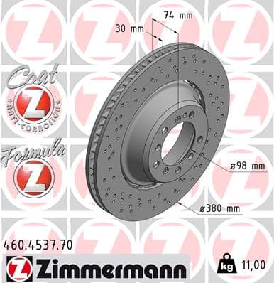 ZIMMERMANN Brzdový kotúč 460.4537.70 1