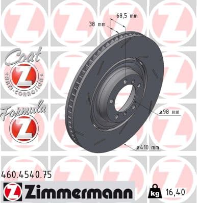 ZIMMERMANN Brzdový kotúč 460.4540.75 1