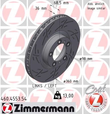 ZIMMERMANN Brzdový kotúč 460.4553.54 1