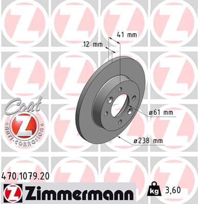 ZIMMERMANN Brzdový kotúč 470107920 1