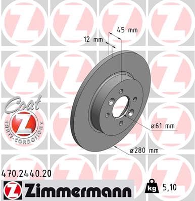 ZIMMERMANN Brzdový kotúč 470244020 1