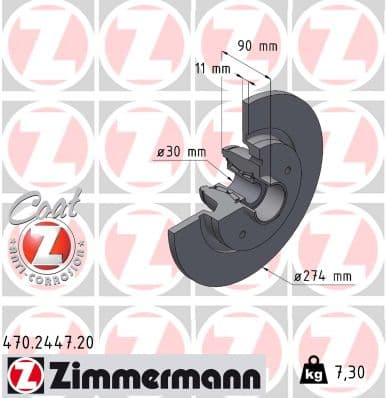 ZIMMERMANN Brzdový kotúč 470.2447.20 1