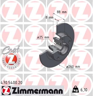 ZIMMERMANN Brzdový kotúč 470.5400.20 1
