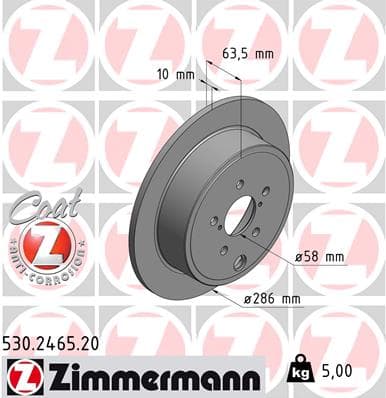 ZIMMERMANN Brzdový kotúč 530246520 1