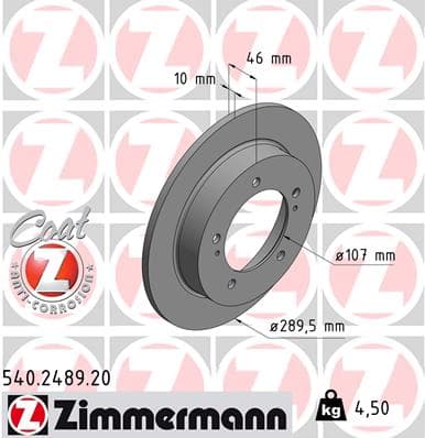 ZIMMERMANN Brzdový kotúč 540248920 1