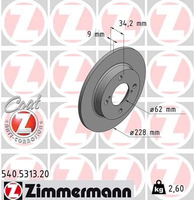 ZIMMERMANN Brzdový kotúč 540531320 1