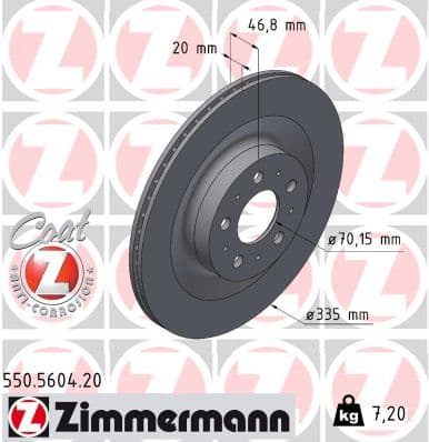 ZIMMERMANN Brzdový kotúč 550.5604.20 1