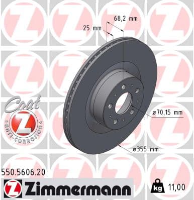 ZIMMERMANN Brzdový kotúč 550.5606.20 1