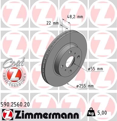 ZIMMERMANN Brzdový kotúč 590256020 1