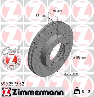 ZIMMERMANN Brzdový kotúč 590257352 1