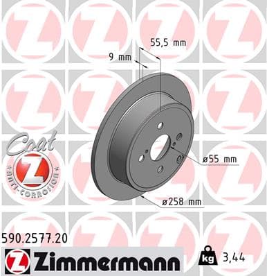 ZIMMERMANN Brzdový kotúč 590257720 1