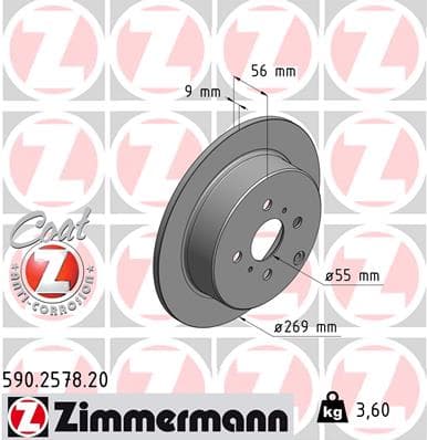 ZIMMERMANN Brzdový kotúč 590257820 1