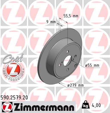 ZIMMERMANN Brzdový kotúč 590257920 1