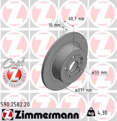 ZIMMERMANN Brzdový kotúč 590258220 1