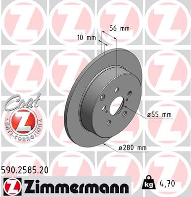 ZIMMERMANN Brzdový kotúč 590258520 1