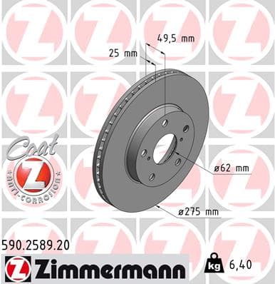 ZIMMERMANN Brzdový kotúč 590258920 1