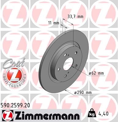 ZIMMERMANN Brzdový kotúč 590259920 1