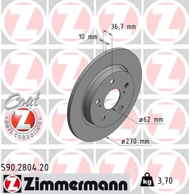 ZIMMERMANN Brzdový kotúč 590280420 1