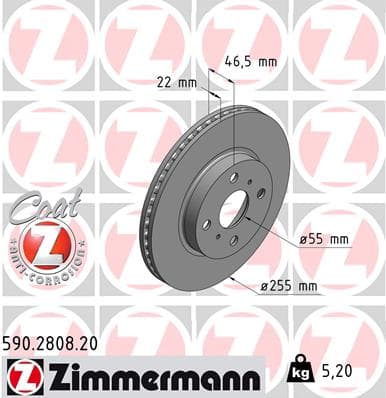 ZIMMERMANN Brzdový kotúč 590280820 1