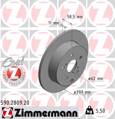 ZIMMERMANN Brzdový kotúč 590280920 1