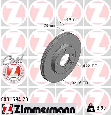 ZIMMERMANN Brzdový kotúč 600159420 1