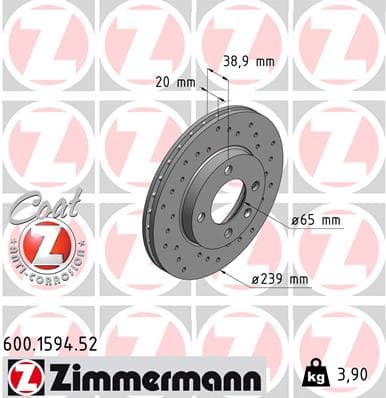 ZIMMERMANN Brzdový kotúč 600159452 1