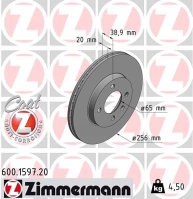 ZIMMERMANN Brzdový kotúč 600159720 1