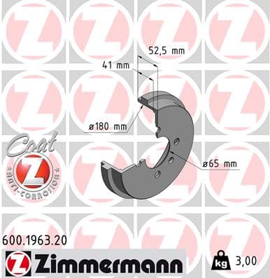ZIMMERMANN Brzdový bubon 600196320 1