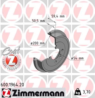 ZIMMERMANN Brzdový bubon 600196420 1