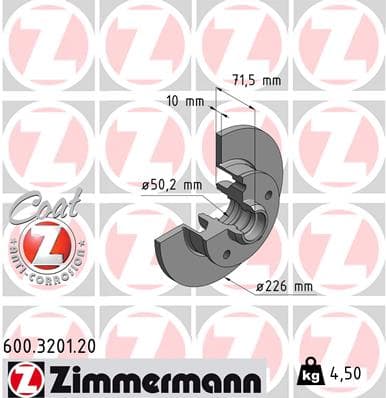 ZIMMERMANN Brzdový kotúč 600320120 1