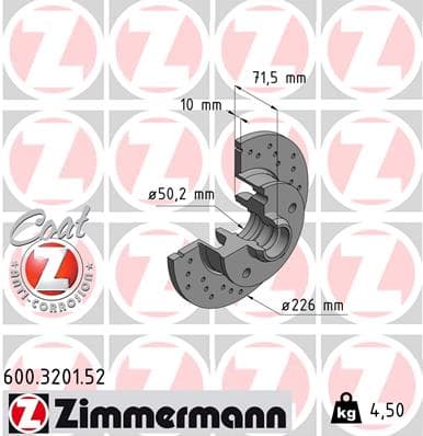 ZIMMERMANN Brzdový kotúč 600320152 1