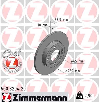ZIMMERMANN Brzdový kotúč 600320420 1