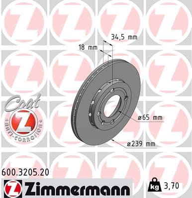 ZIMMERMANN Brzdový kotúč 600320520 1