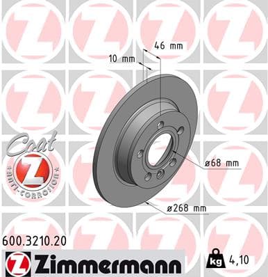 ZIMMERMANN Brzdový kotúč 600321020 1