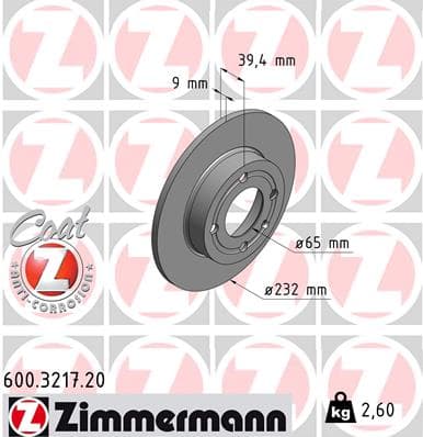 ZIMMERMANN Brzdový kotúč 600321720 1