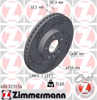 ZIMMERMANN Brzdový kotúč 600.3231.54 1