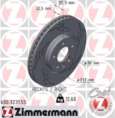 ZIMMERMANN Brzdový kotúč 600.3231.55 1