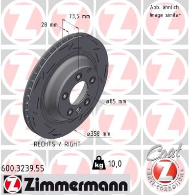 ZIMMERMANN Brzdový kotúč 600.3239.55 1