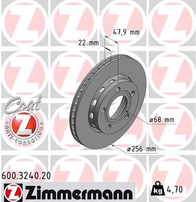 ZIMMERMANN Brzdový kotúč 600324020 1