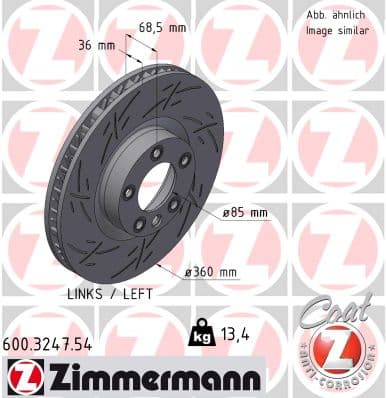 ZIMMERMANN Brzdový kotúč 600.3247.54 1
