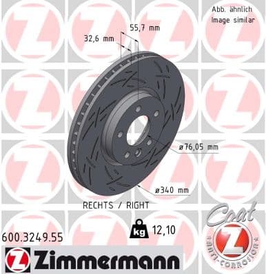 ZIMMERMANN Brzdový kotúč 600.3249.55 1