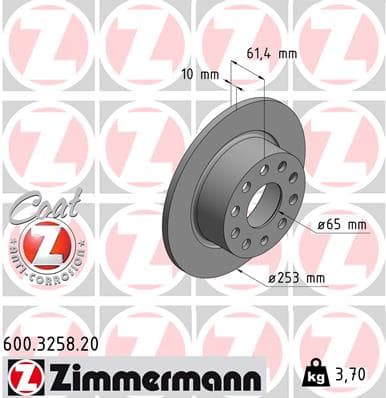ZIMMERMANN Brzdový kotúč 600325820 1