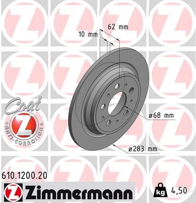 ZIMMERMANN Brzdový kotúč 610120020 1